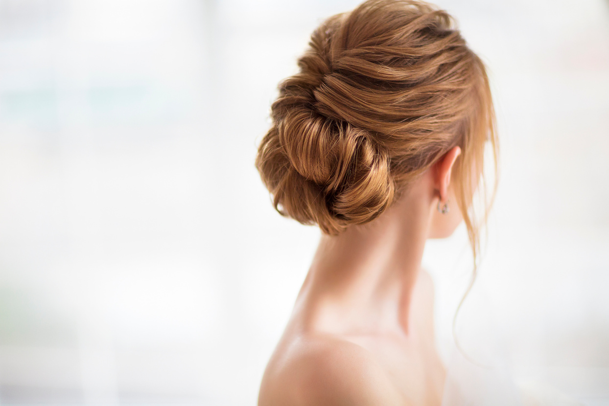 Beautiful elegant wedding hairstyle